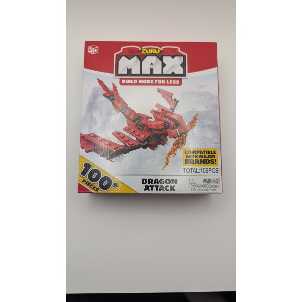 Zuru MAX Dragon Attack Building Set 106 Pc Red Dragon 83123 Compatible Bricks